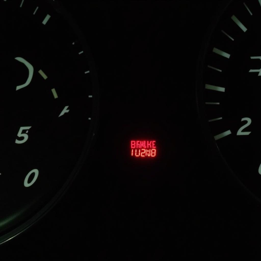 2007 Audi A6 dashboard with illuminated brake warning light