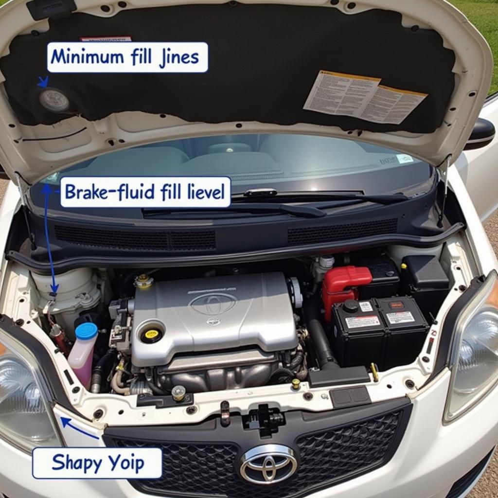 Checking Brake Fluid Level in a 2008 Toyota Yaris