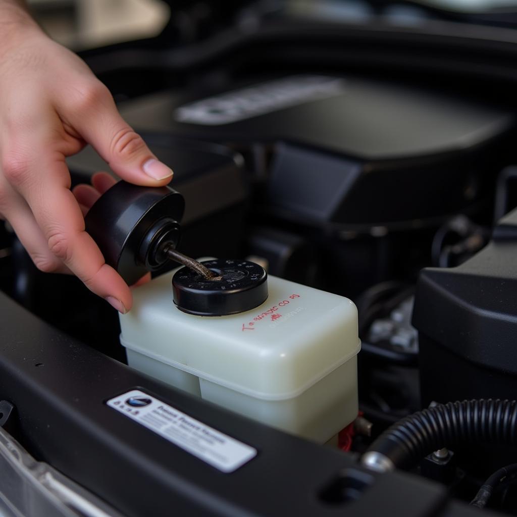 Checking brake fluid level in a 2012 BMW X5