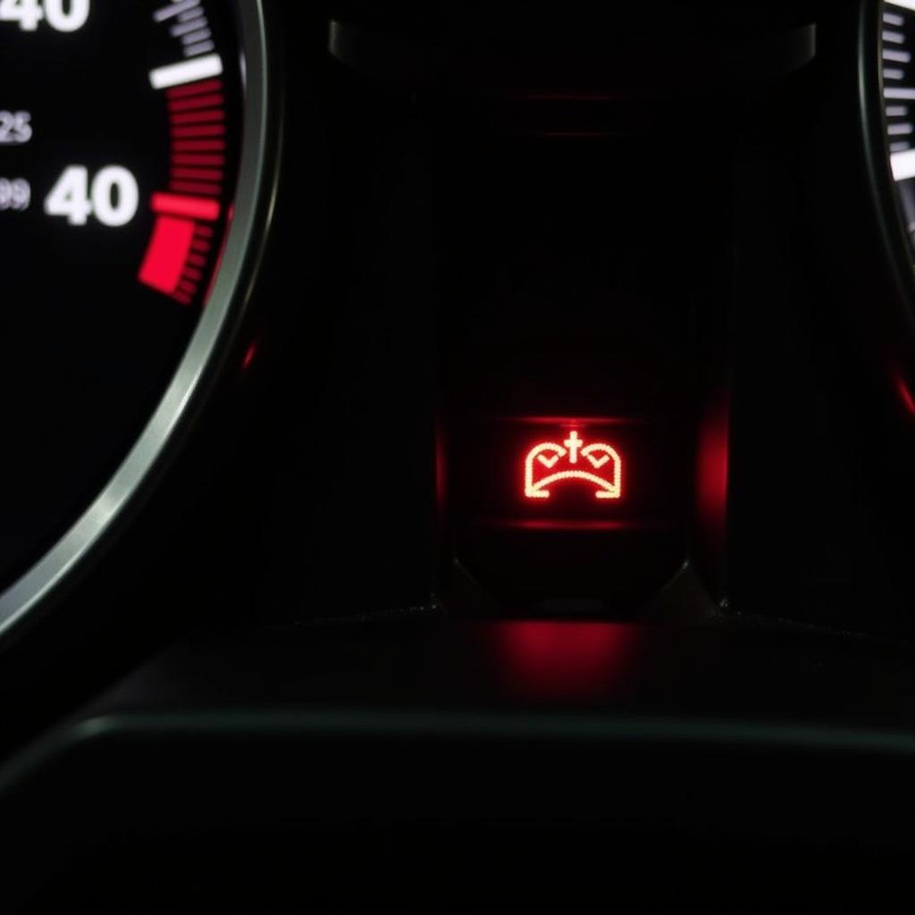 Audi A8 Dashboard with Red Brake Warning Light