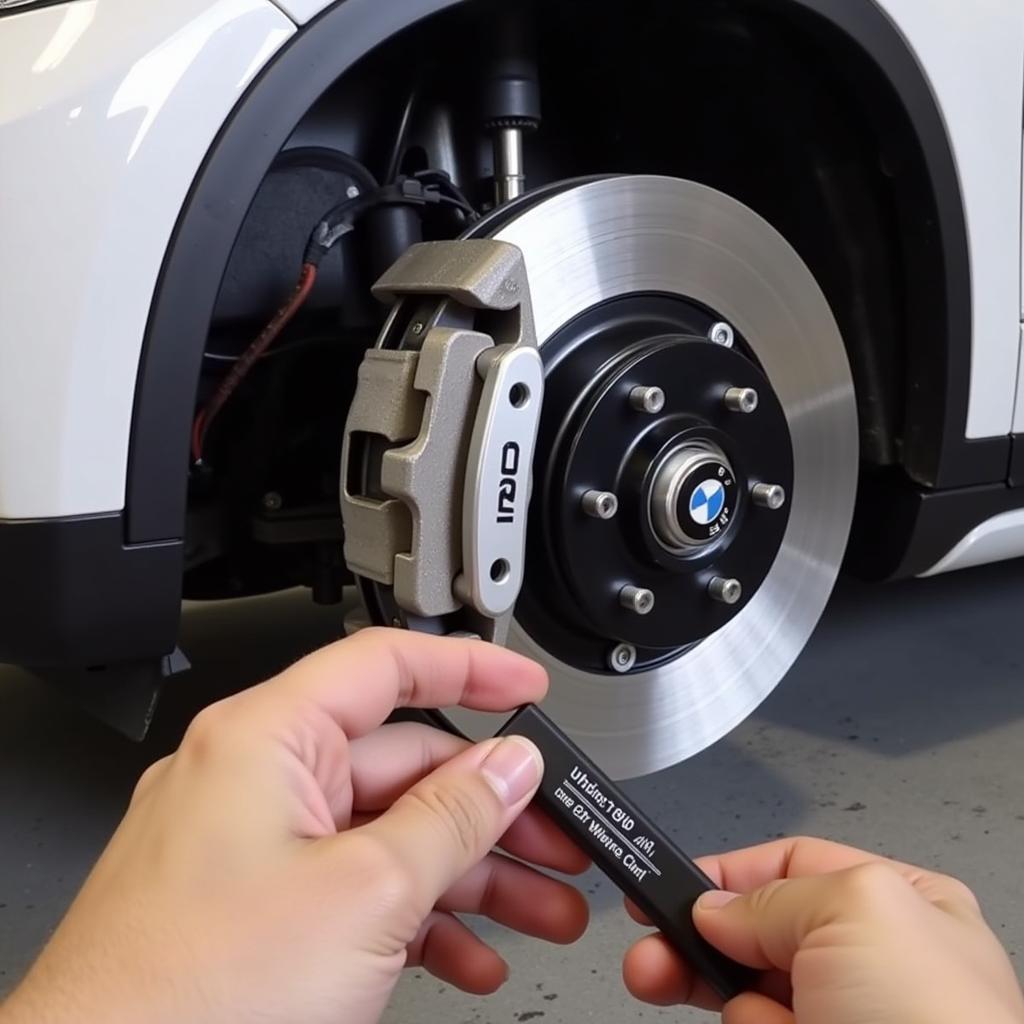 Inspecting Brake Pads on a 2018 BMW X1