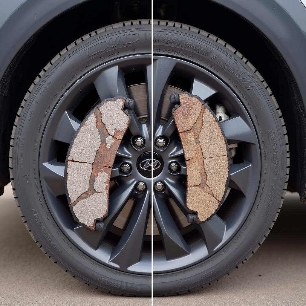 Worn Brake Pads on a 2018 Hyundai Kona