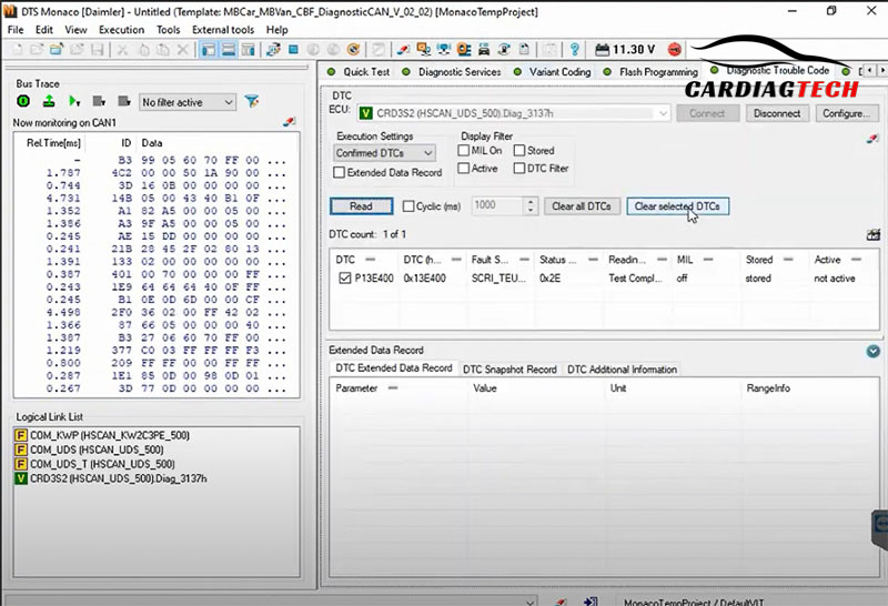 Read and Clear Diagnostic Trouble Codes