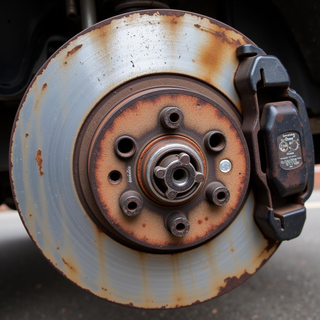 Worn Brake Pads on a 1991 Toyota Pickup