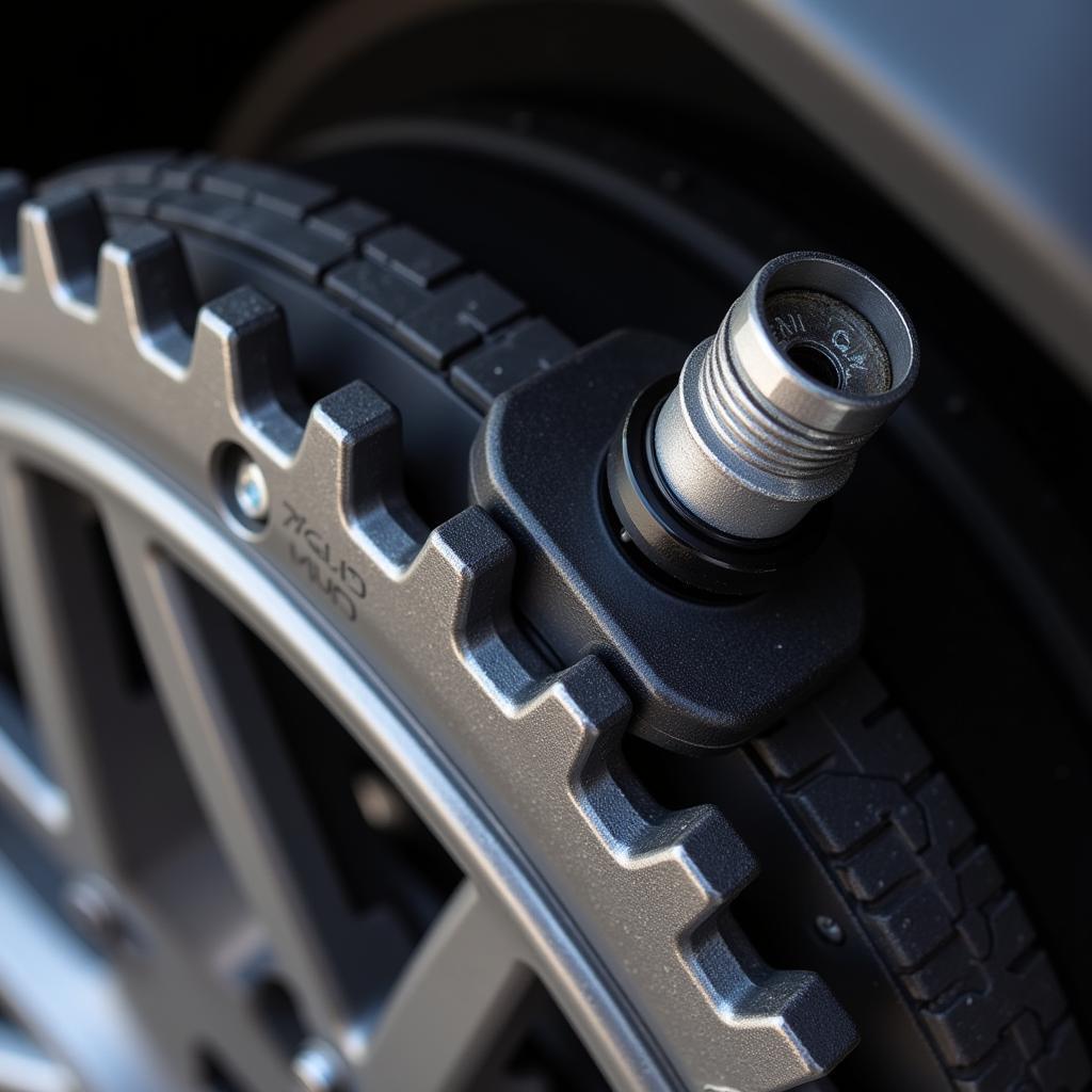 Close-up of an ABS Sensor on a Car Wheel