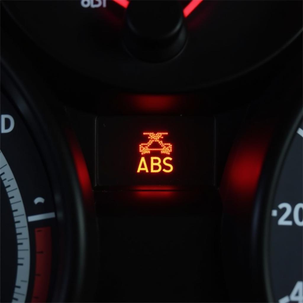 Illuminated ABS warning light on the dashboard of a 2007 Chevy Equinox