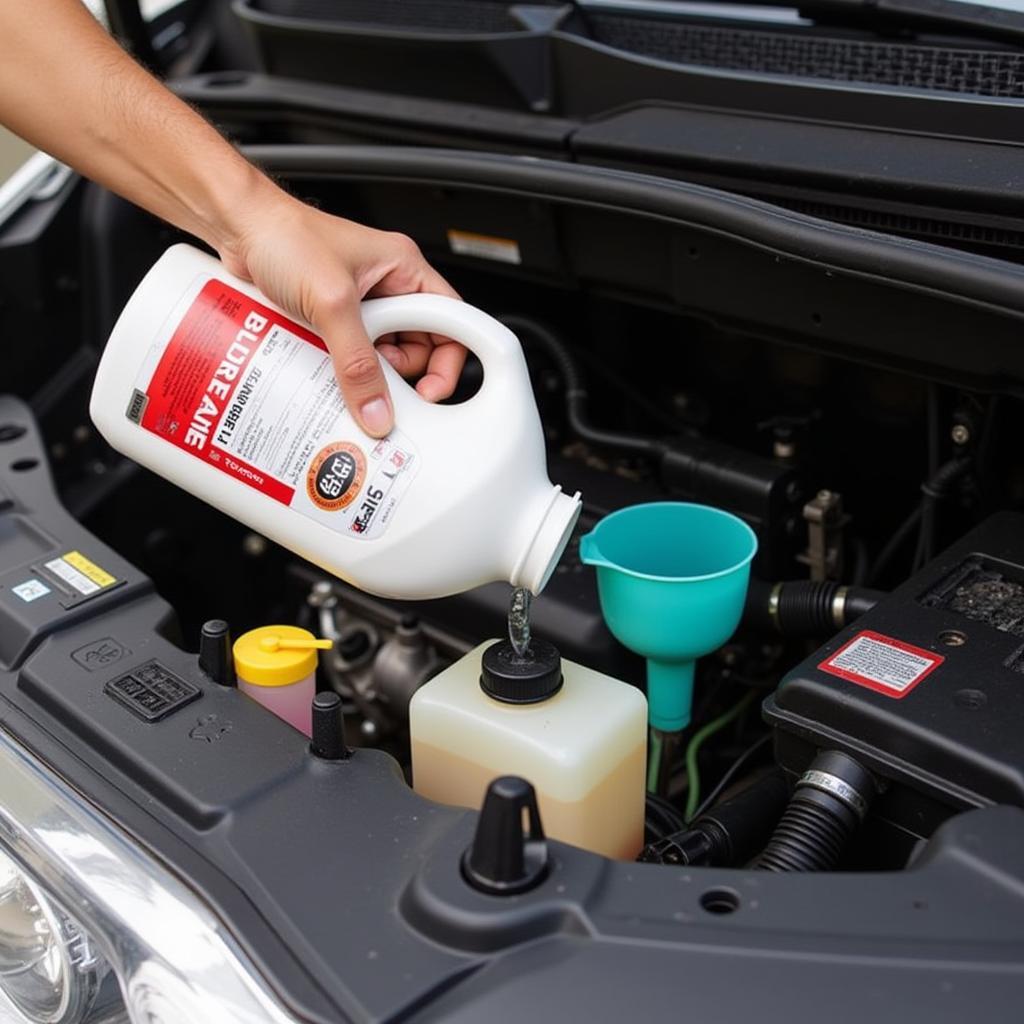 Adding Brake Fluid to Reservoir