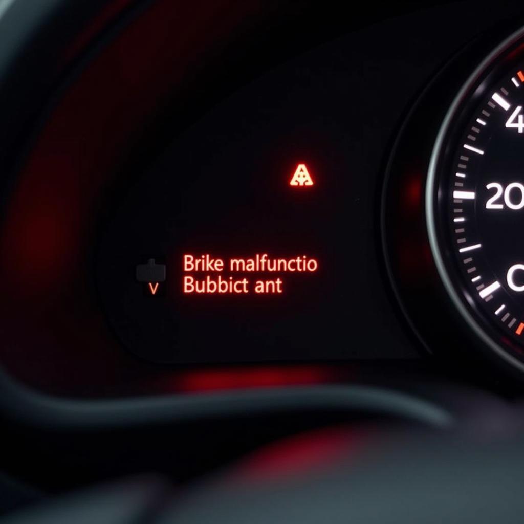 Audi A1 Dashboard Displaying Brake Malfunction Warning Light