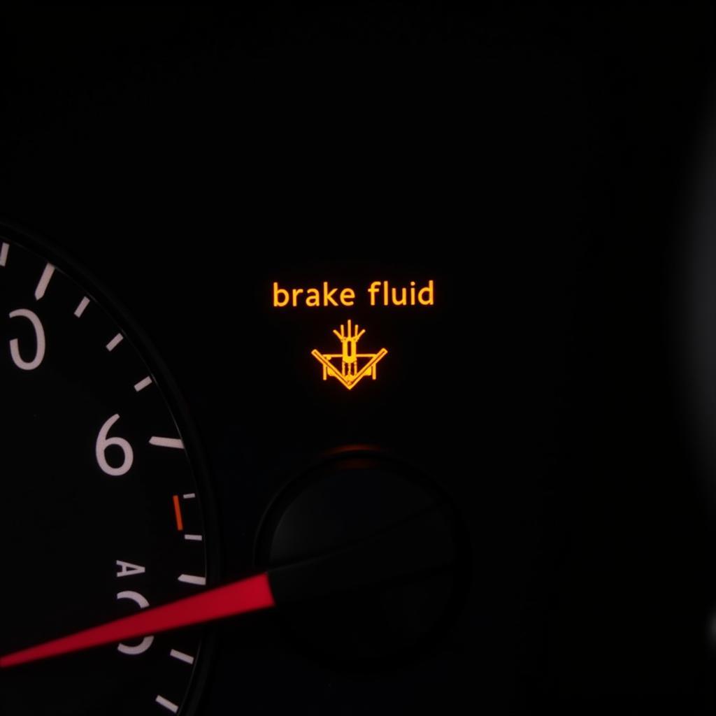 Audi A4 brake fluid warning light illuminated on the dashboard