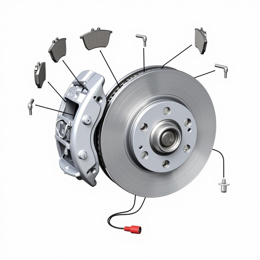 Components of the Audi A4 braking system