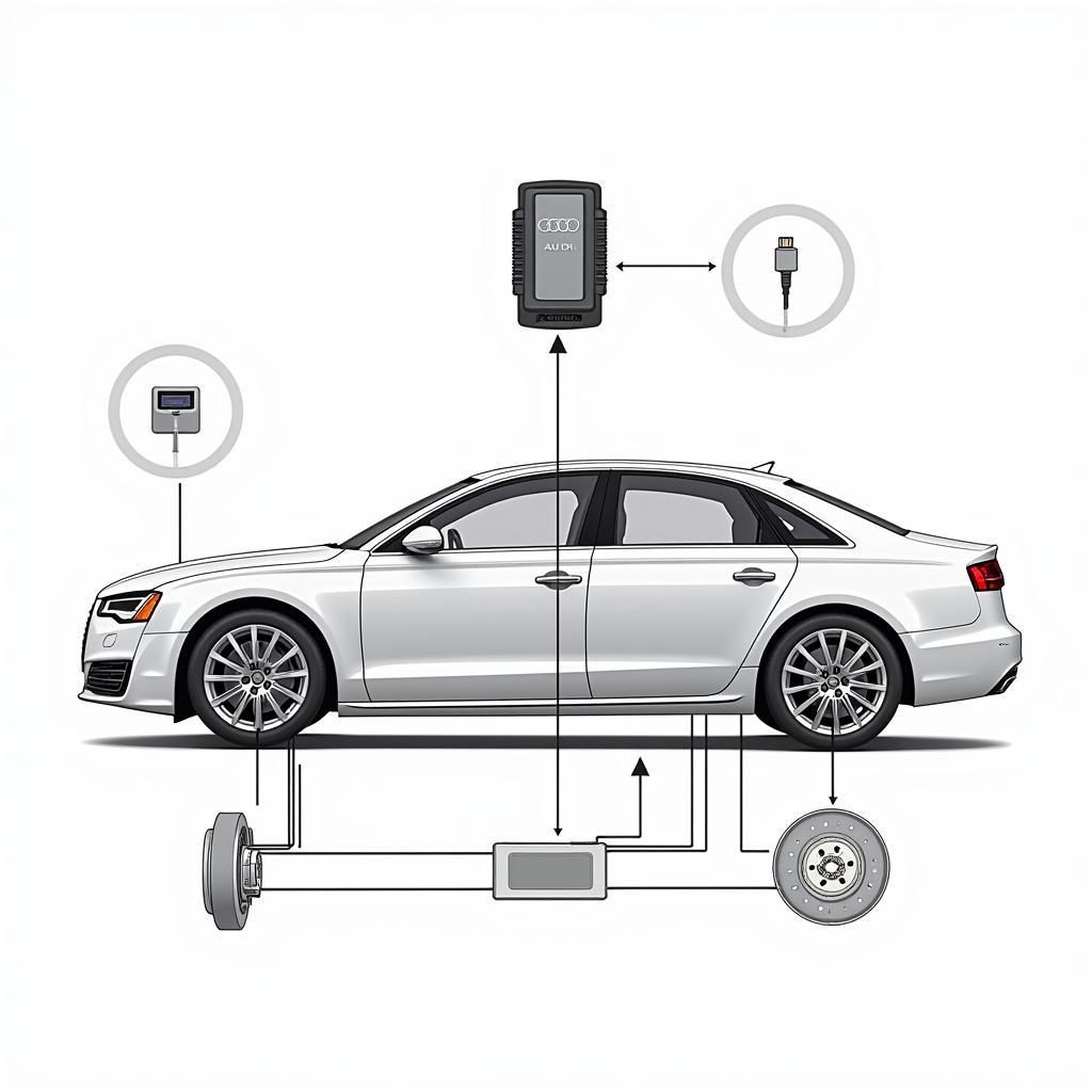 Audi A8 Parking Brake System Components