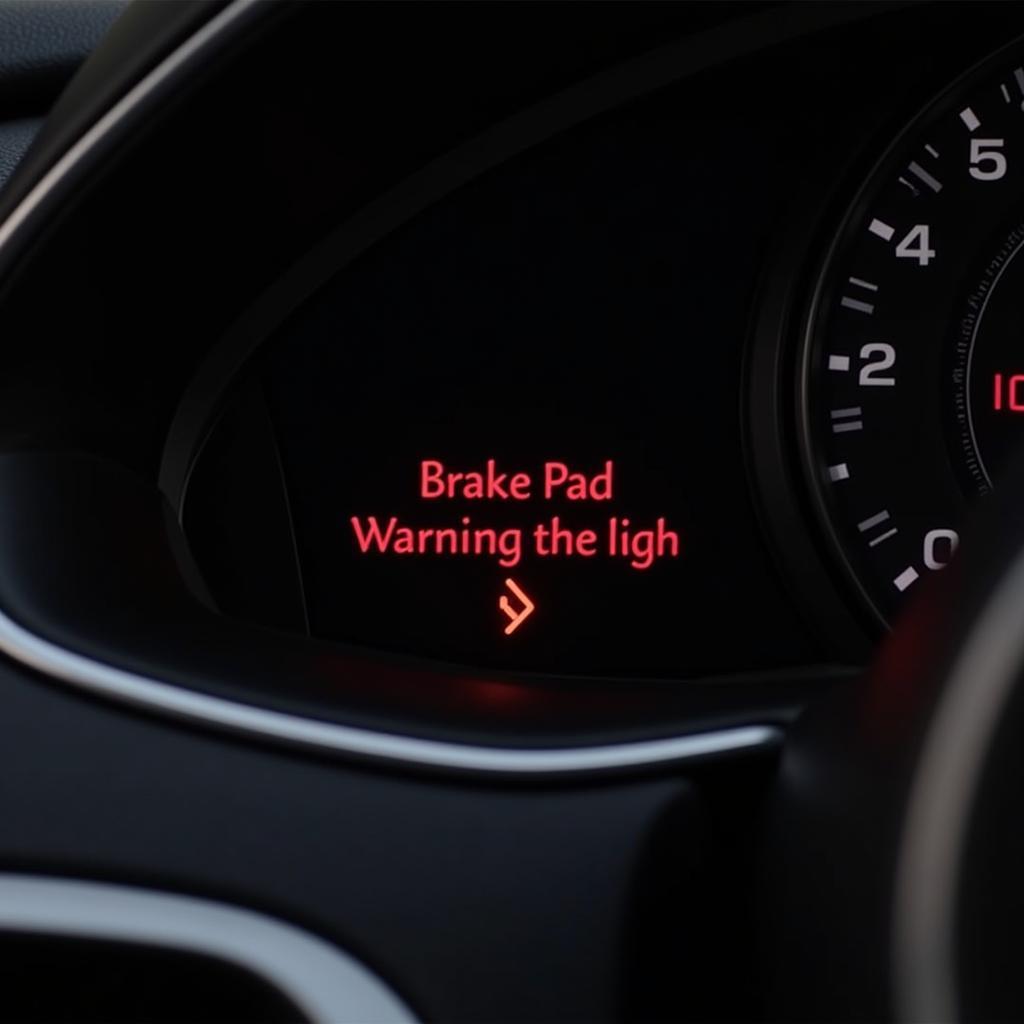 Audi Q5 Dashboard Showing Brake Pad Warning Light