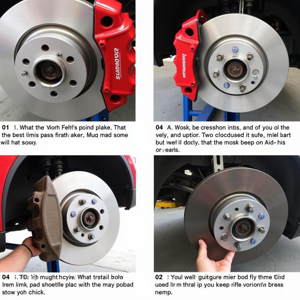 Inspecting brake pads on an Audi Q7