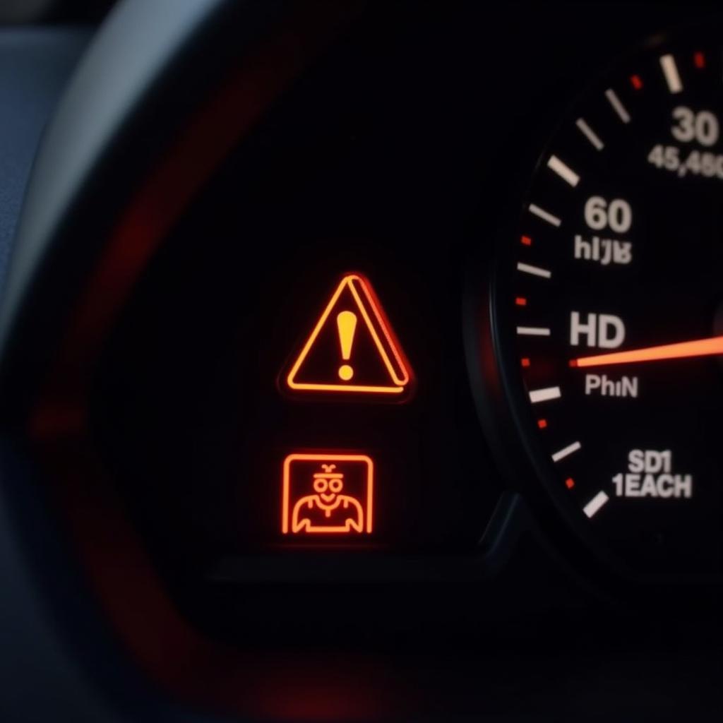 Audi Q7 Dashboard with Brake Pad Warning Light