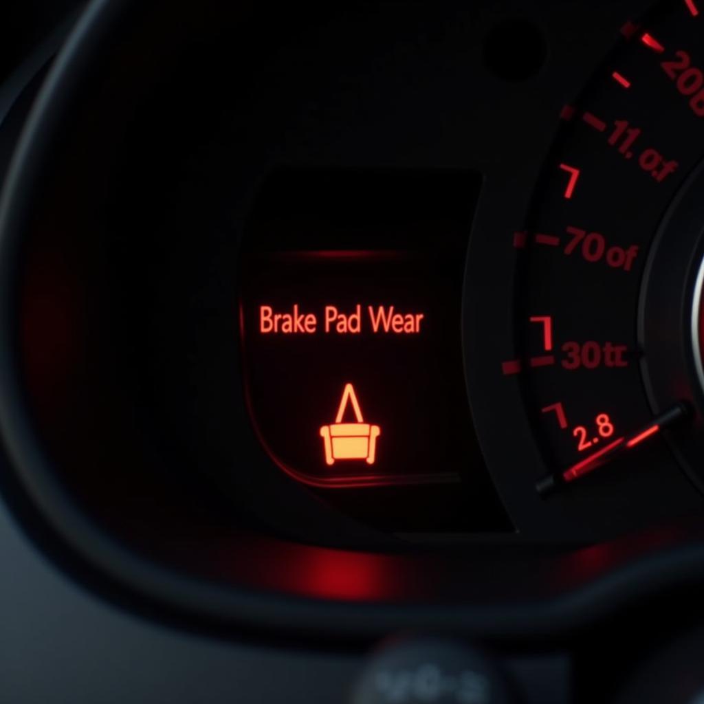 Audi S5 Dashboard Showing Brake Pad Warning Light