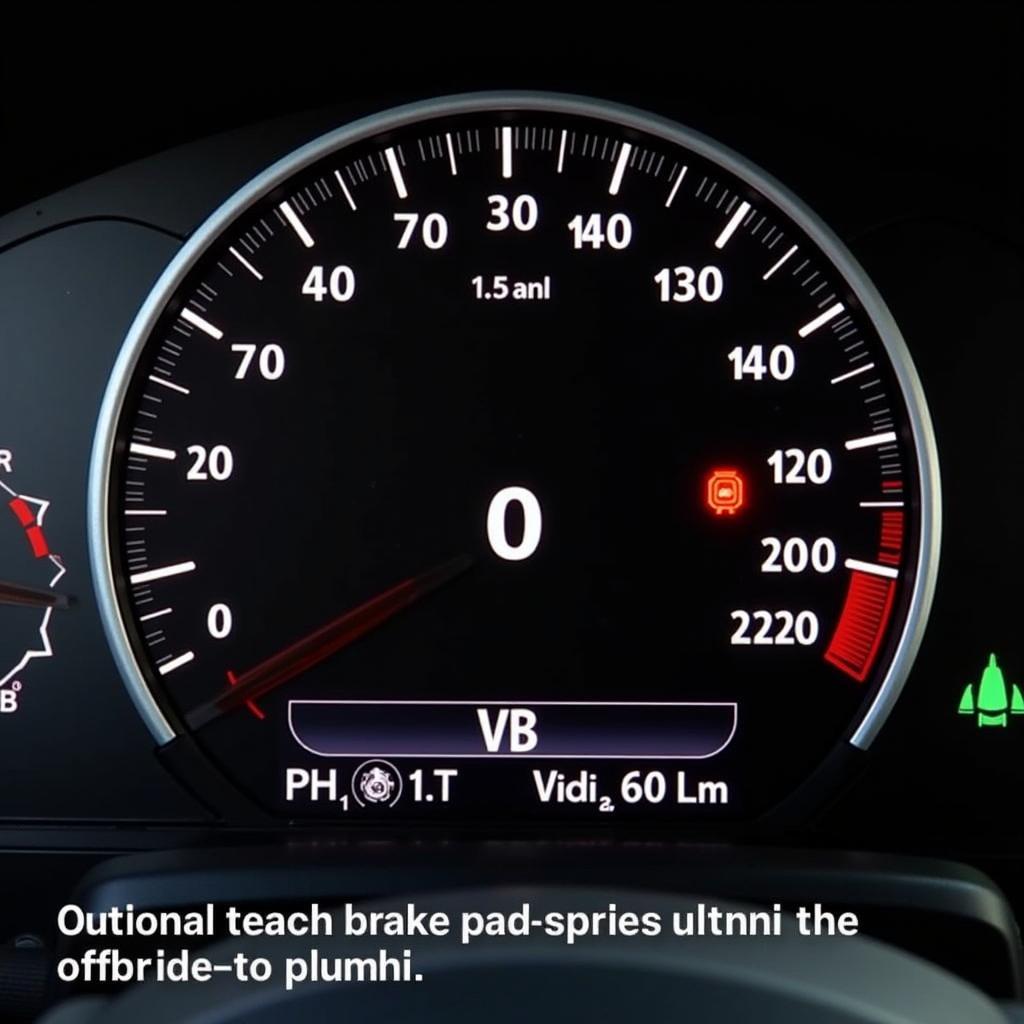 BMW 1 Series Dashboard with Brake Pad Warning Light Illuminated