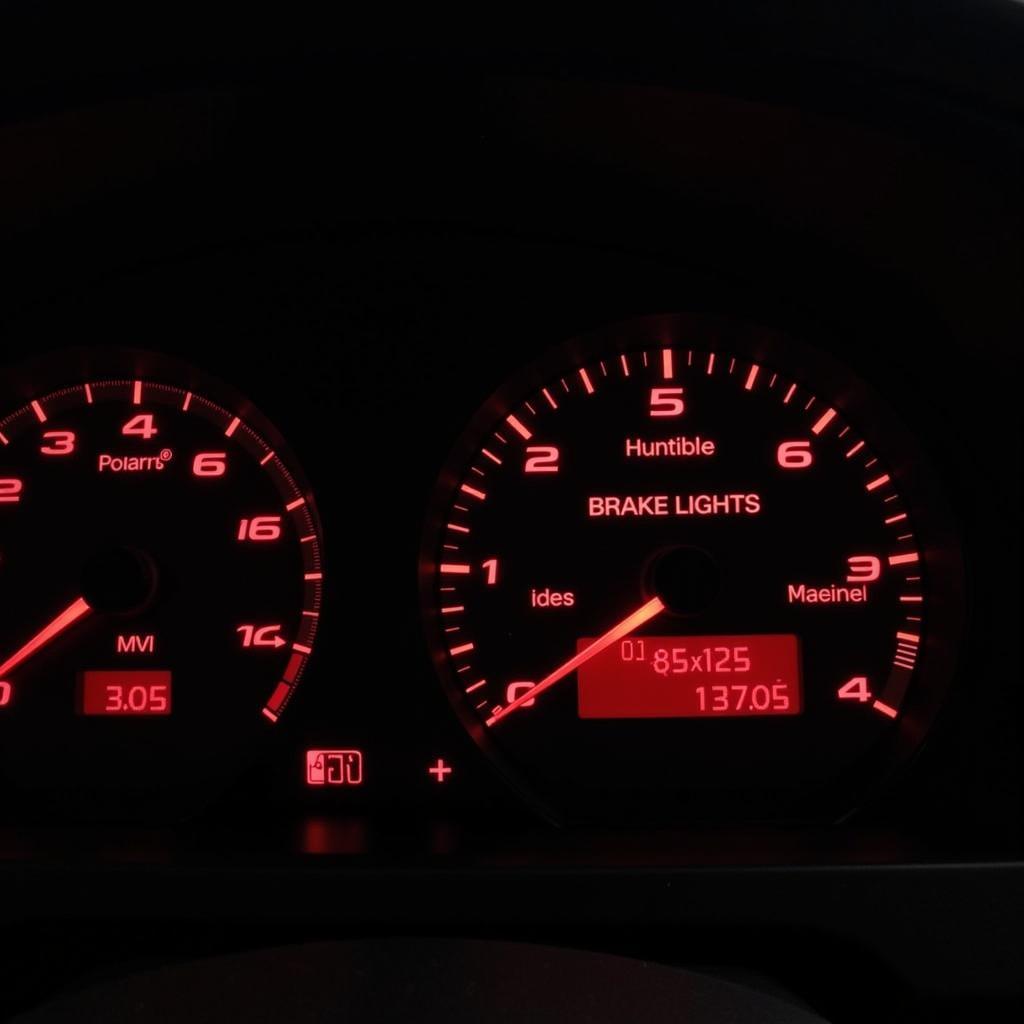 BMW Dashboard Showing Brake Light Warning