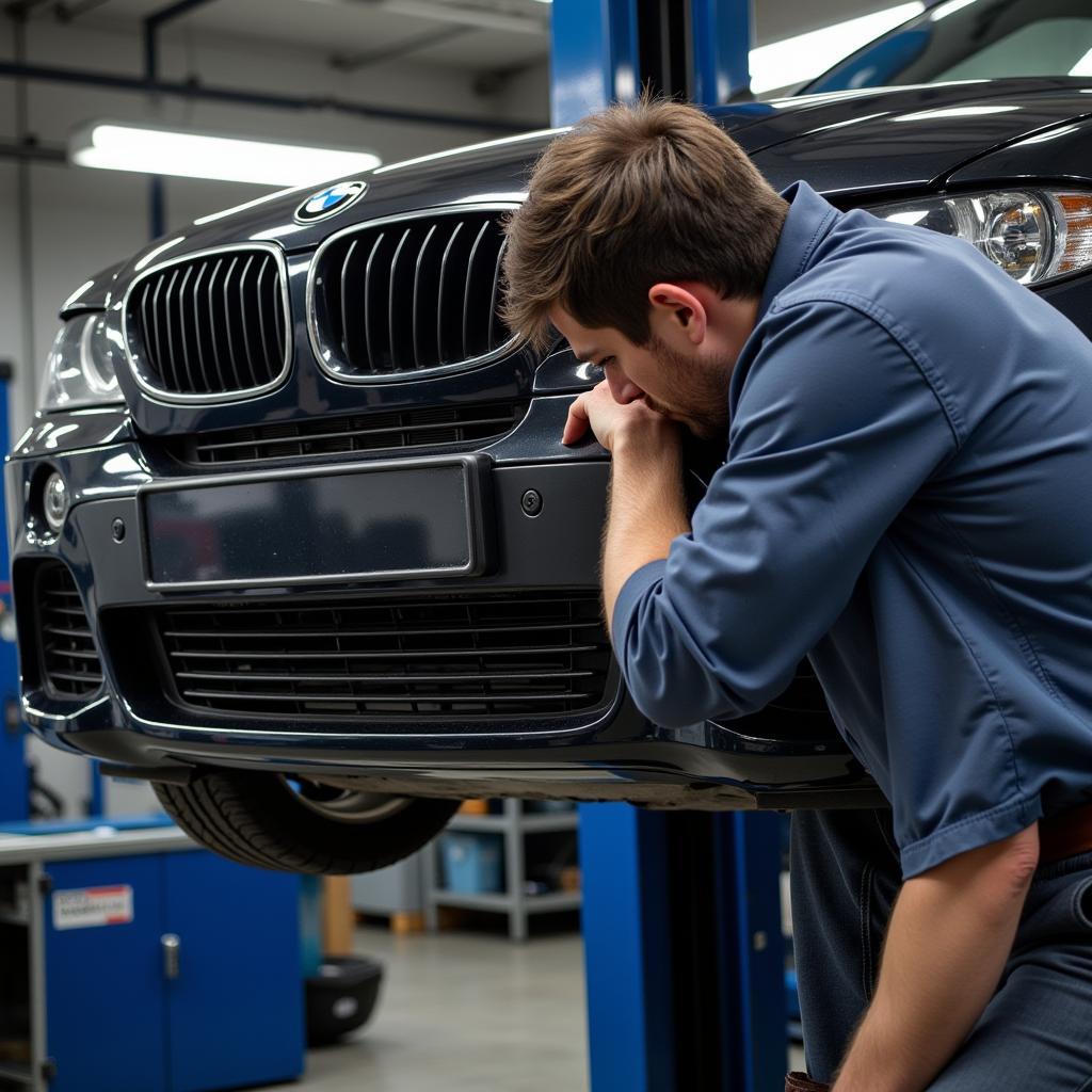 BMW brake service at a repair shop