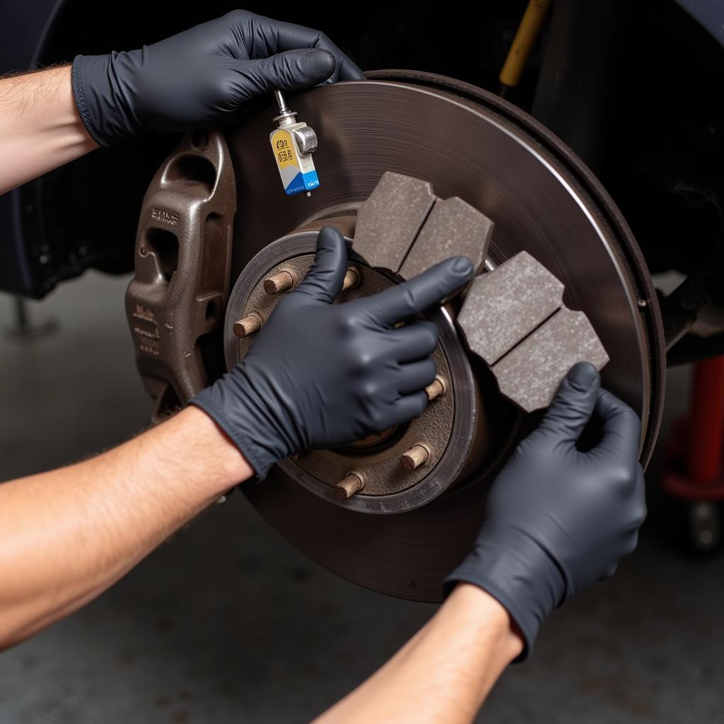 Replacing brake pads on a BMW E90