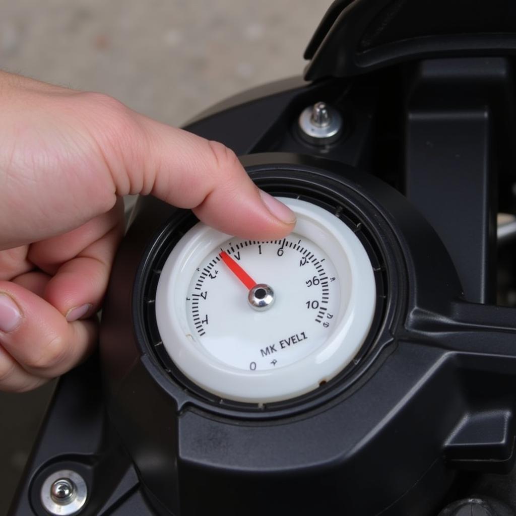 Checking the brake fluid level on a BMW K1200S