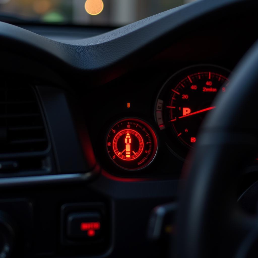 BMW dashboard with seat belt warning light illuminated