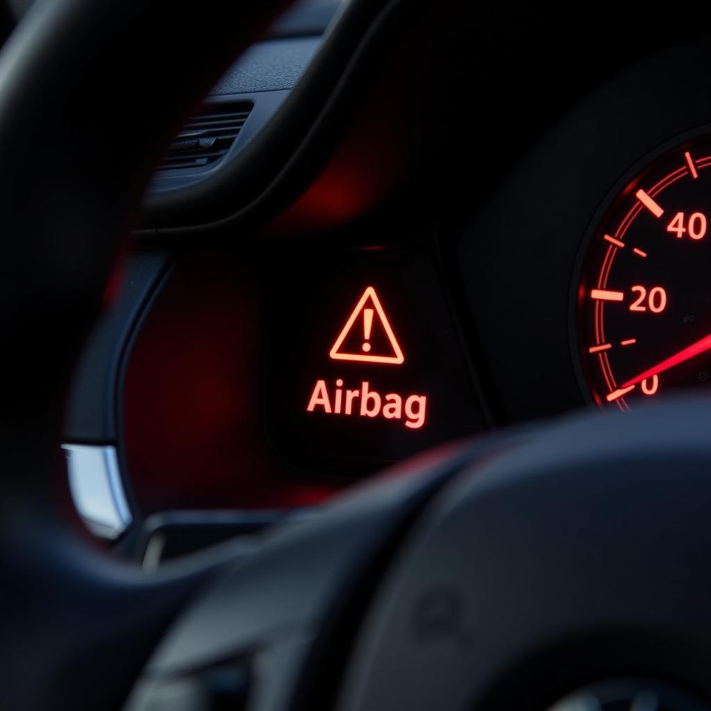 BMW X3 dashboard with illuminated airbag warning light