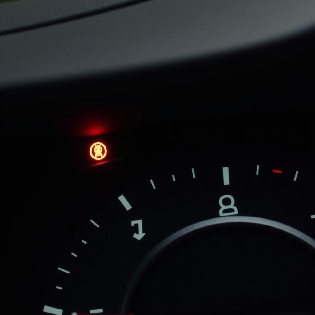 BMW X3 dashboard with illuminated seat belt warning light