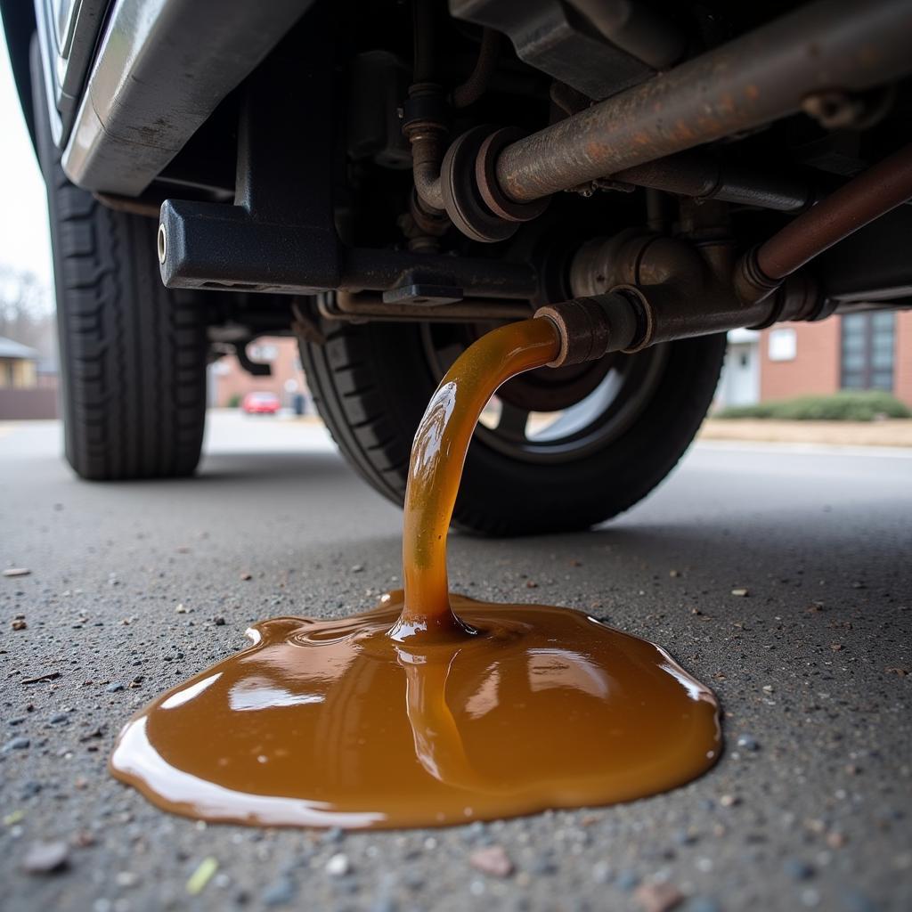 Brake Fluid Leak Under a Vehicle