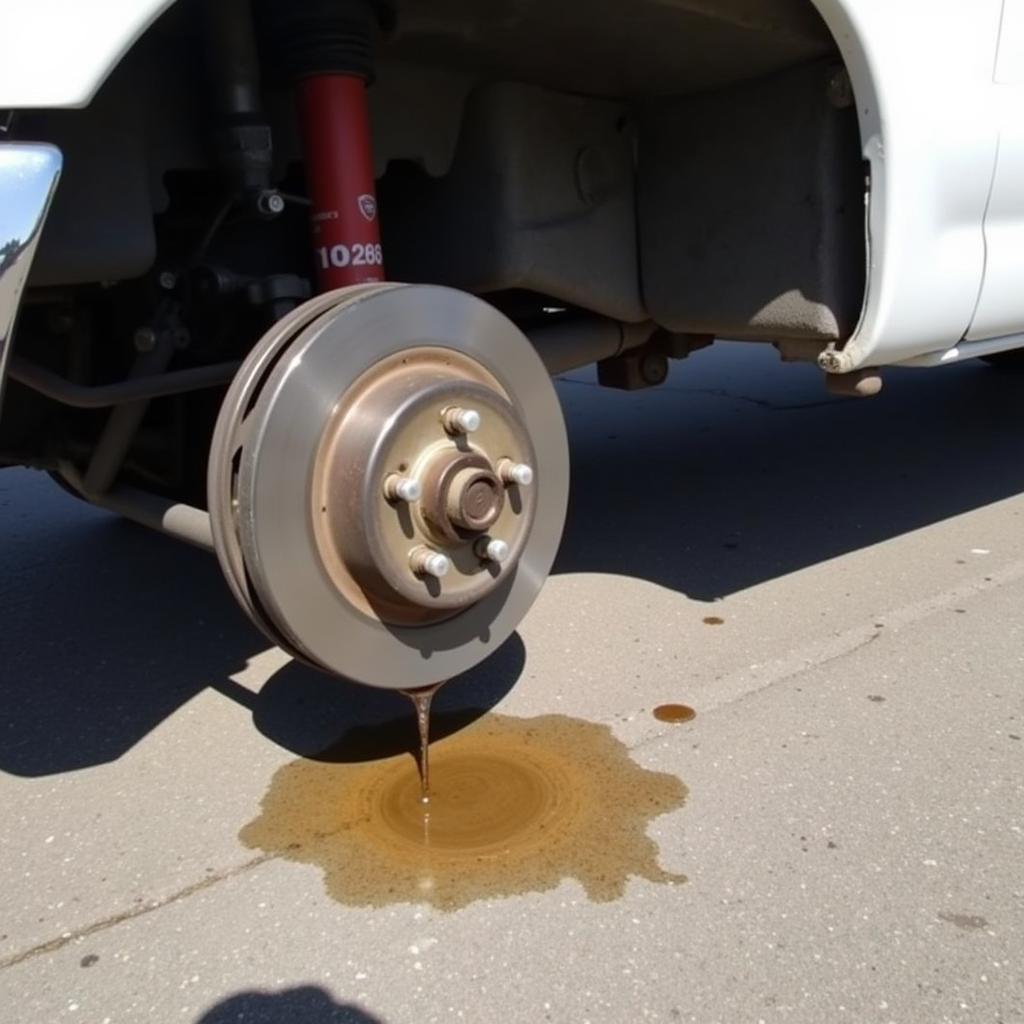 Brake Fluid Leak on Ford F550 Undercarriage