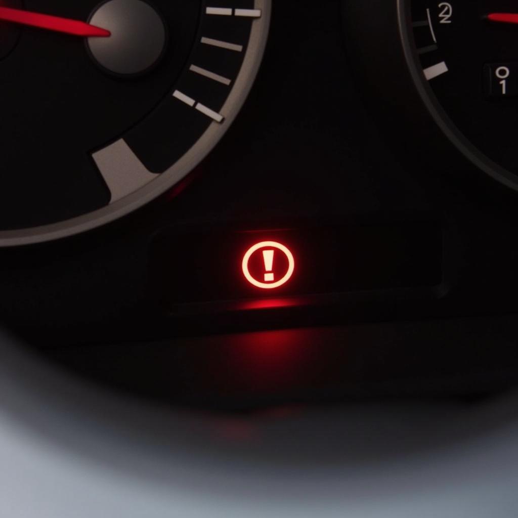 Brake Fluid Low Warning Light on Car Dashboard