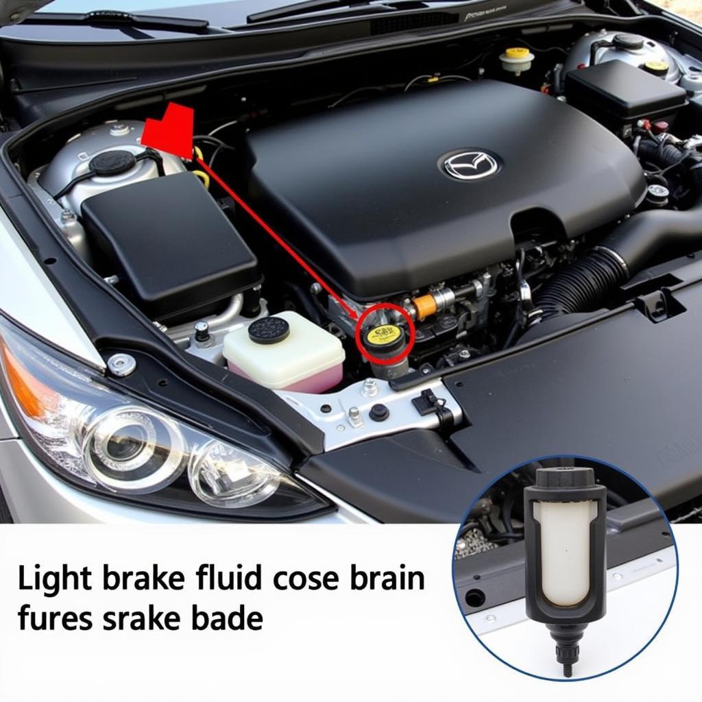 Brake Fluid Reservoir Location in a 2016 Mazda 6