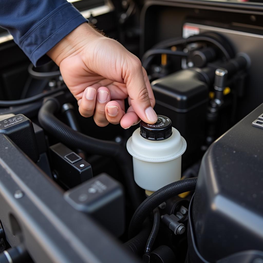 Checking the brake fluid reservoir