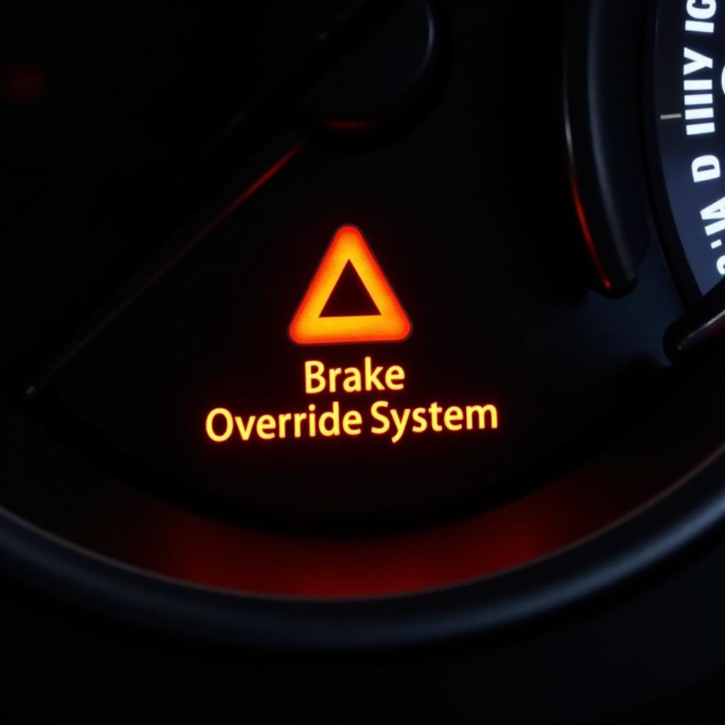 Brake Override System Warning Light