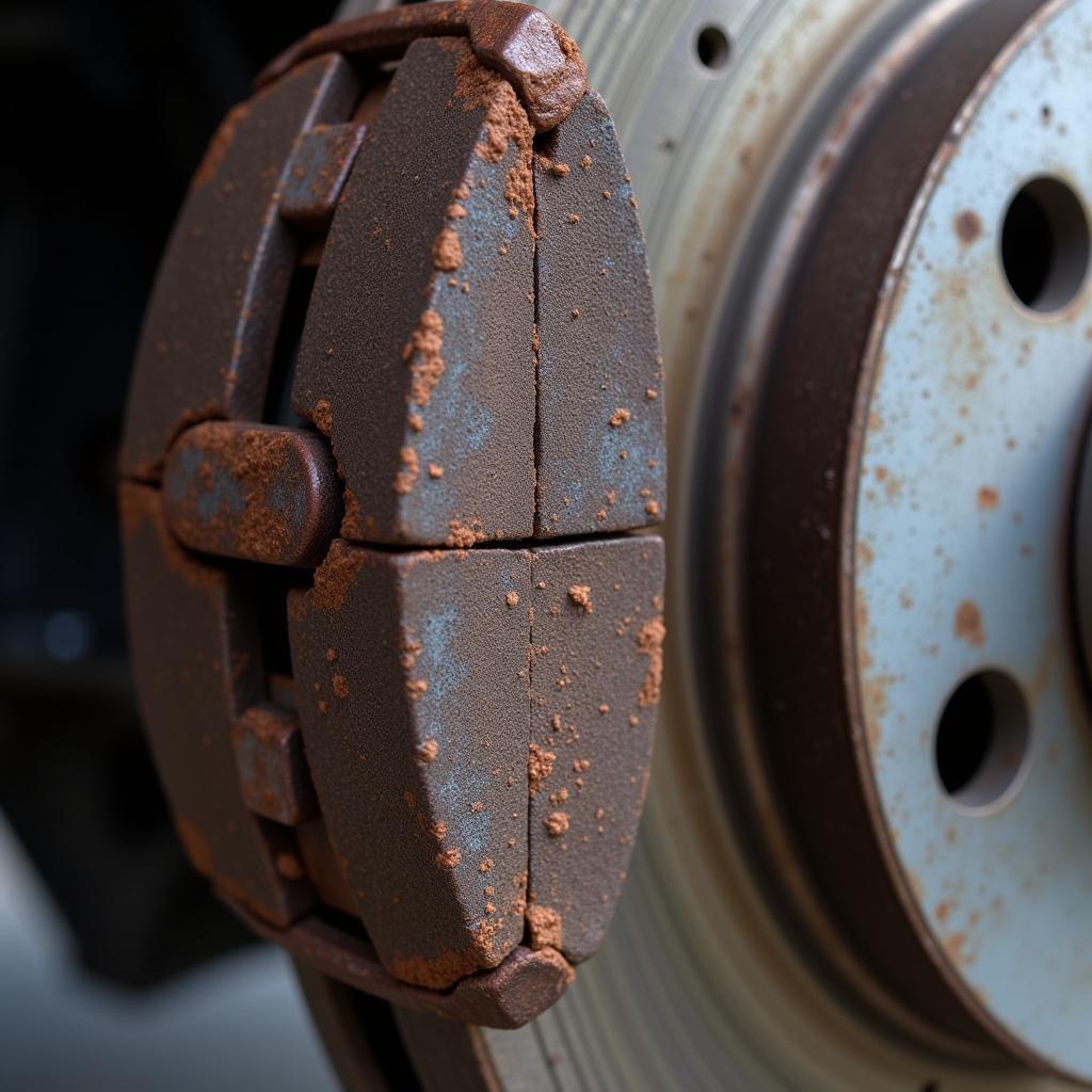 Worn Brake Pad Wear Indicator