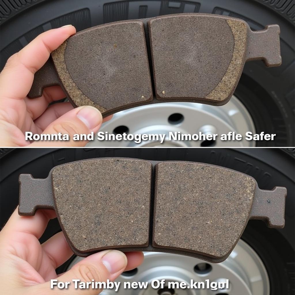 Worn brake pads on a 2005 Mercedes-Benz E320