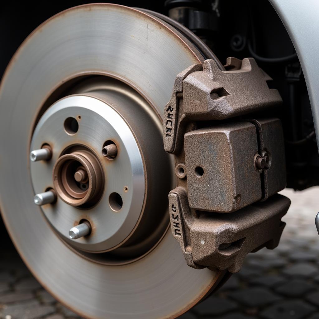 Worn Brake Pads on a 2002 Acura RL