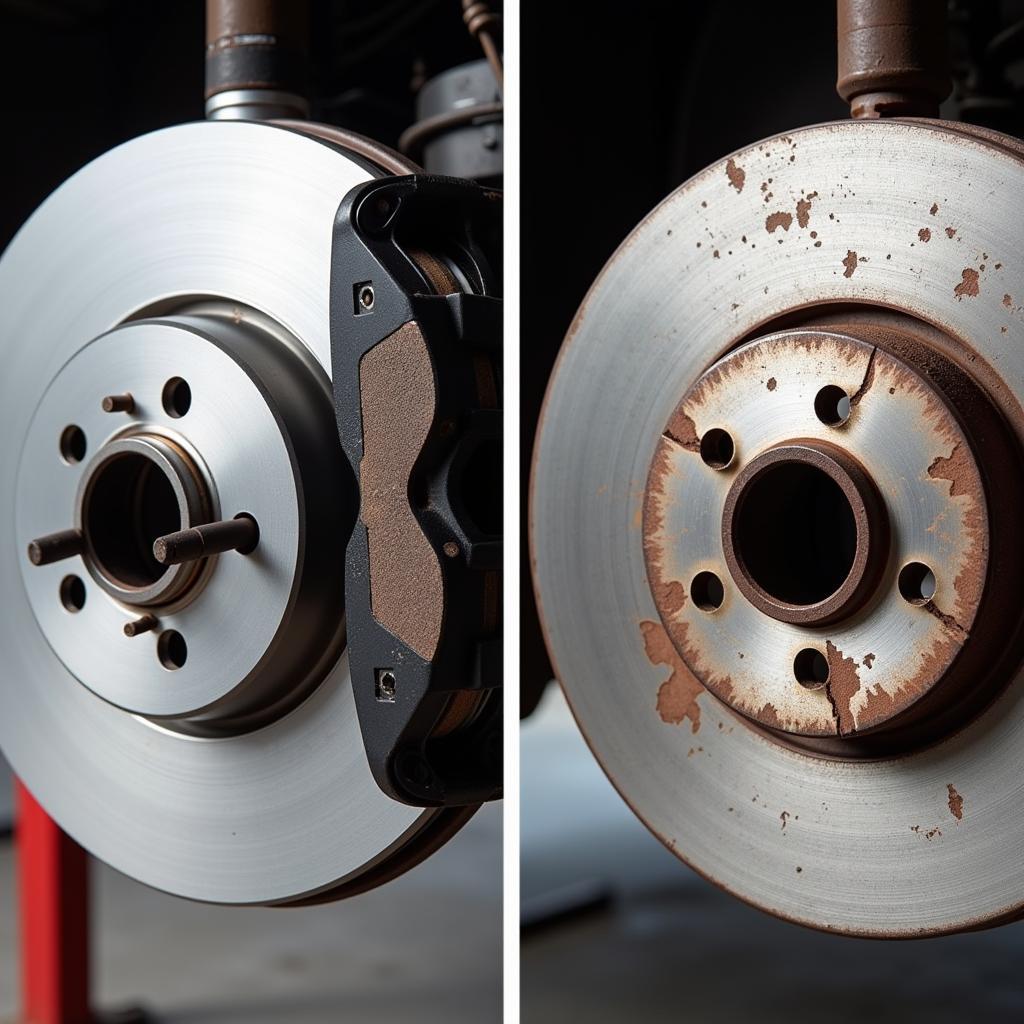 Worn Out Brake Pads and Rotors