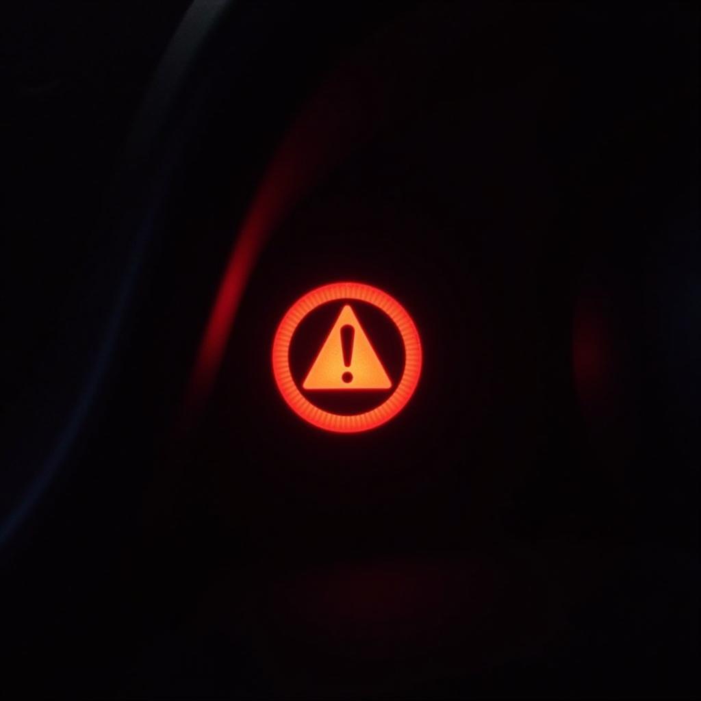 Brake Warning Light Illuminated on Car Dashboard