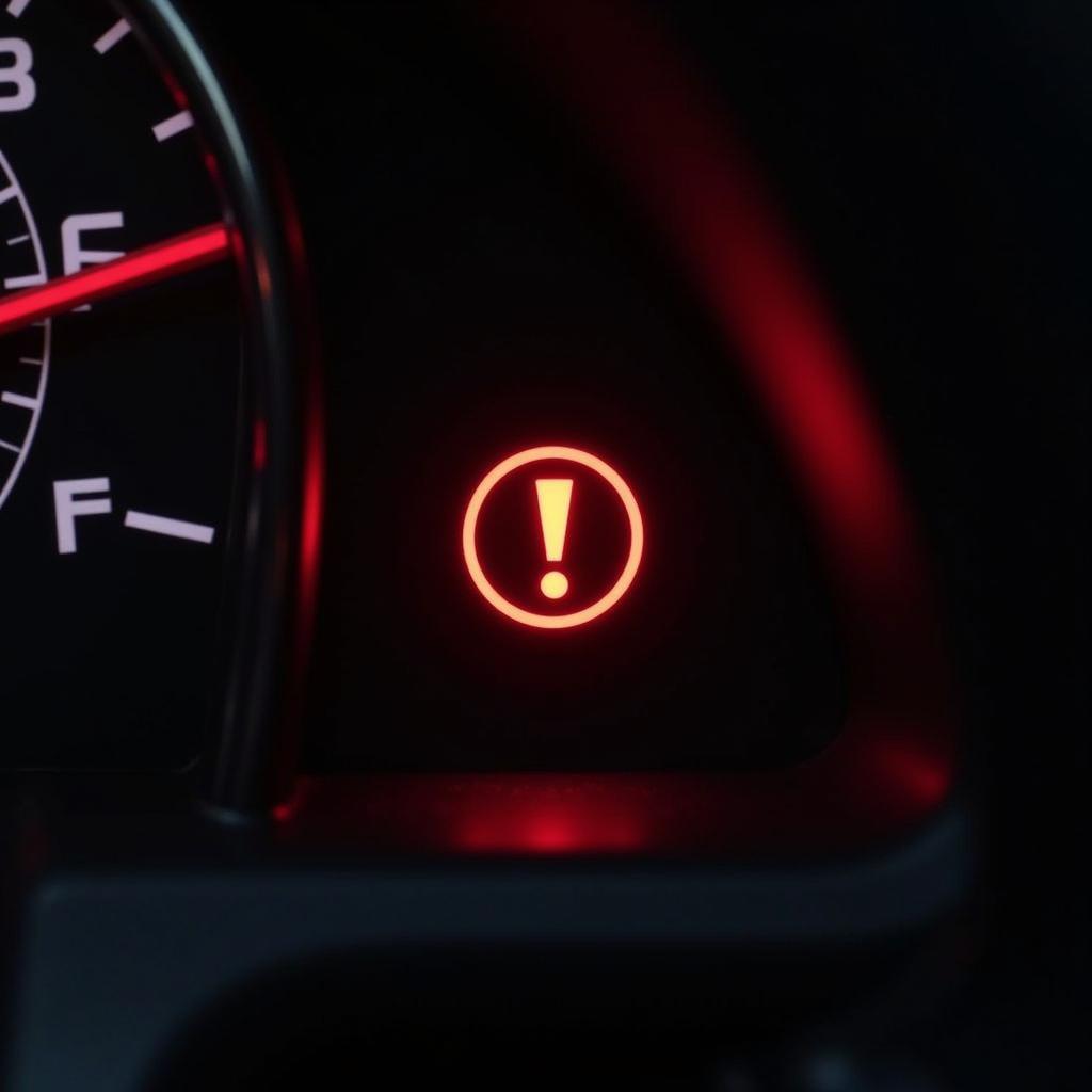 Brake Warning Light on Car Dashboard