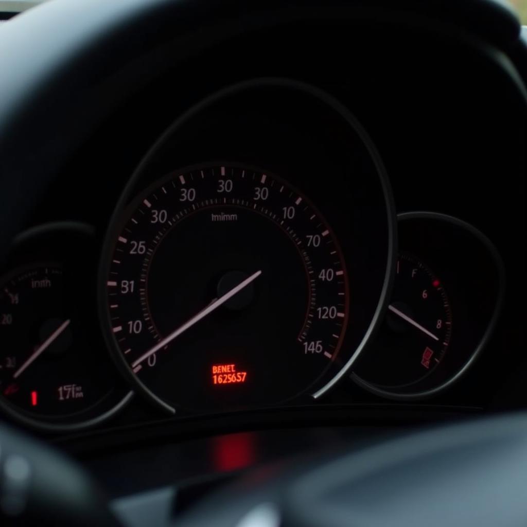 Brake Warning Light Illuminated on a Mazda 3 Dashboard