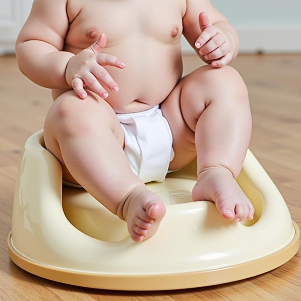 Baby tipping over in a Bumbo seat