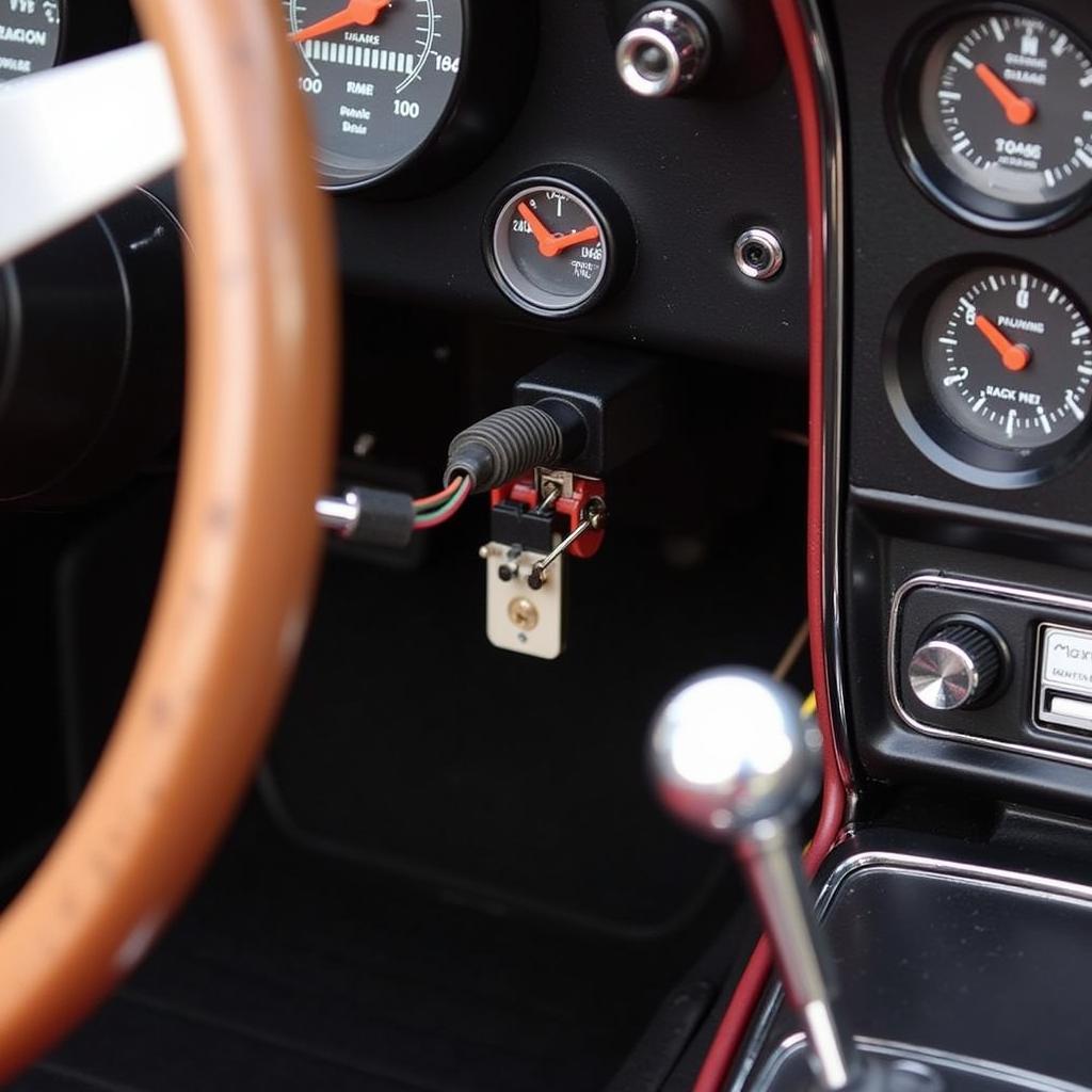 Location of Parking Brake Warning Switch in a C3 Corvette