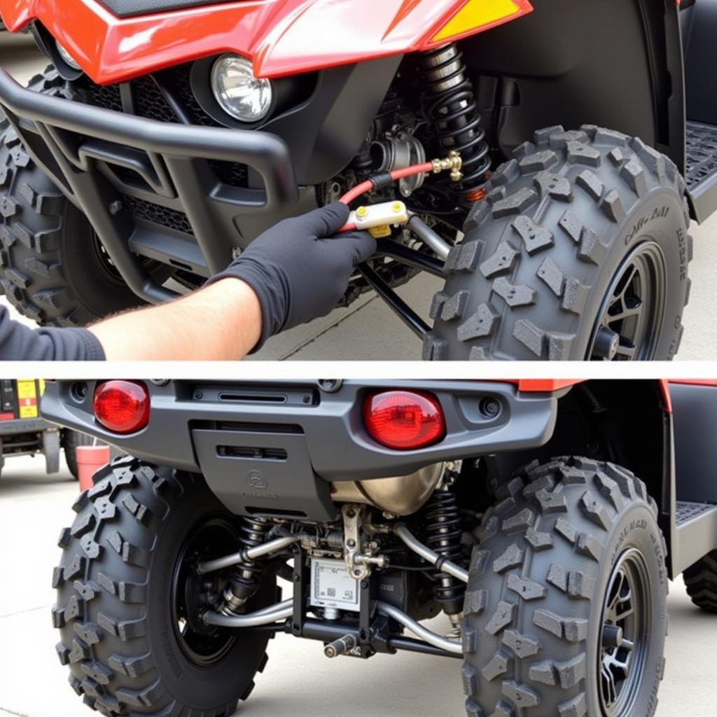 Inspecting Brake Lines on a Can-Am