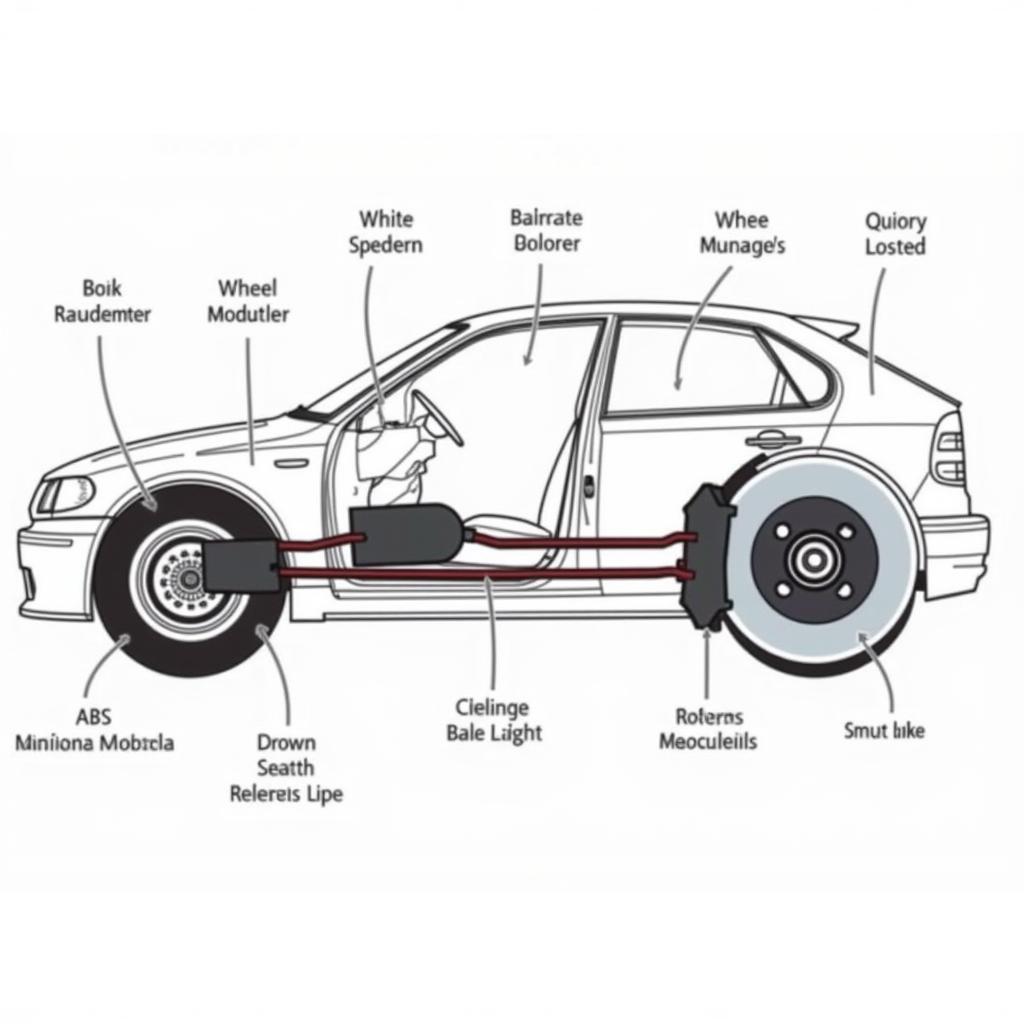 Car brake system components diagram