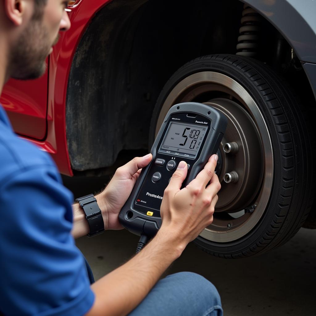 Car Diagnostic Tool Connected to a Vehicle