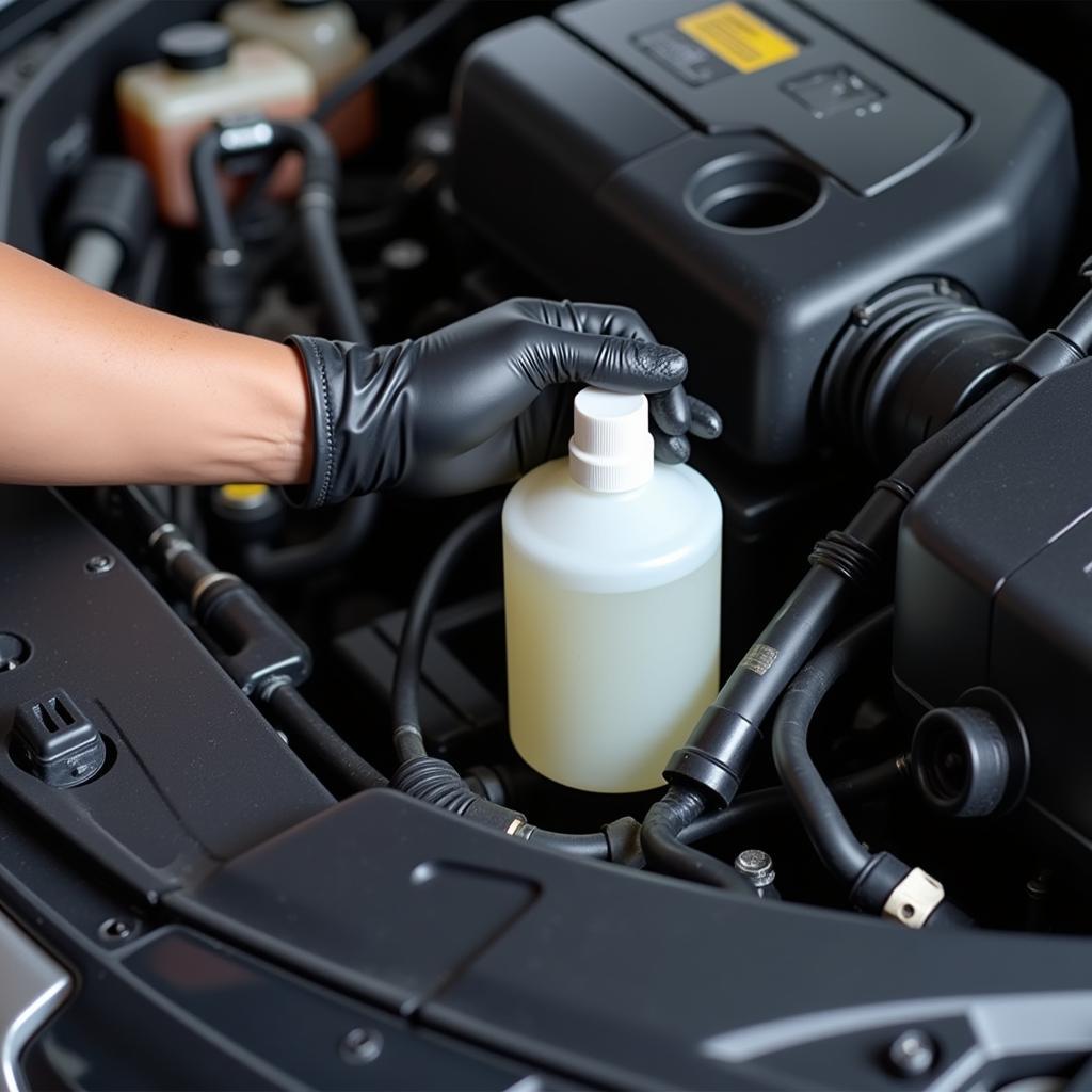 Checking Brake Fluid in Car