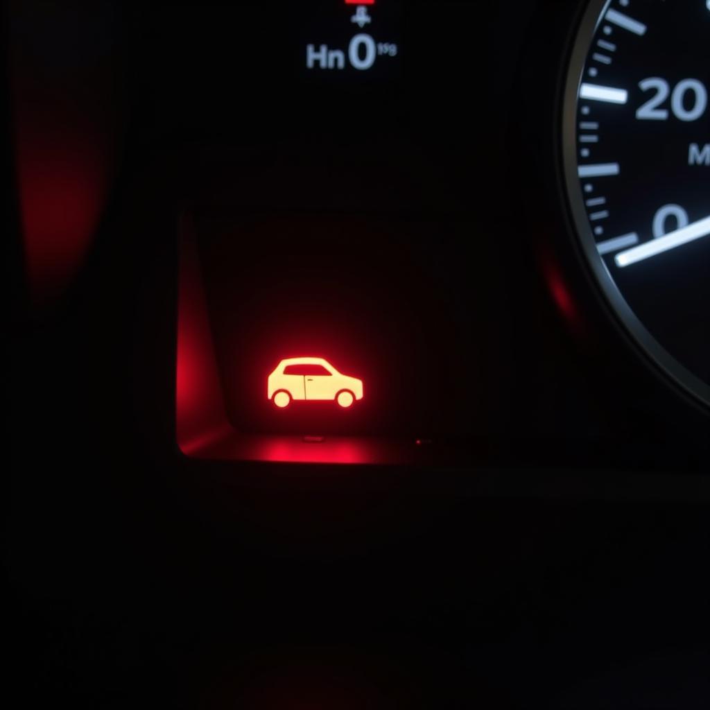 Car dashboard brake warning light