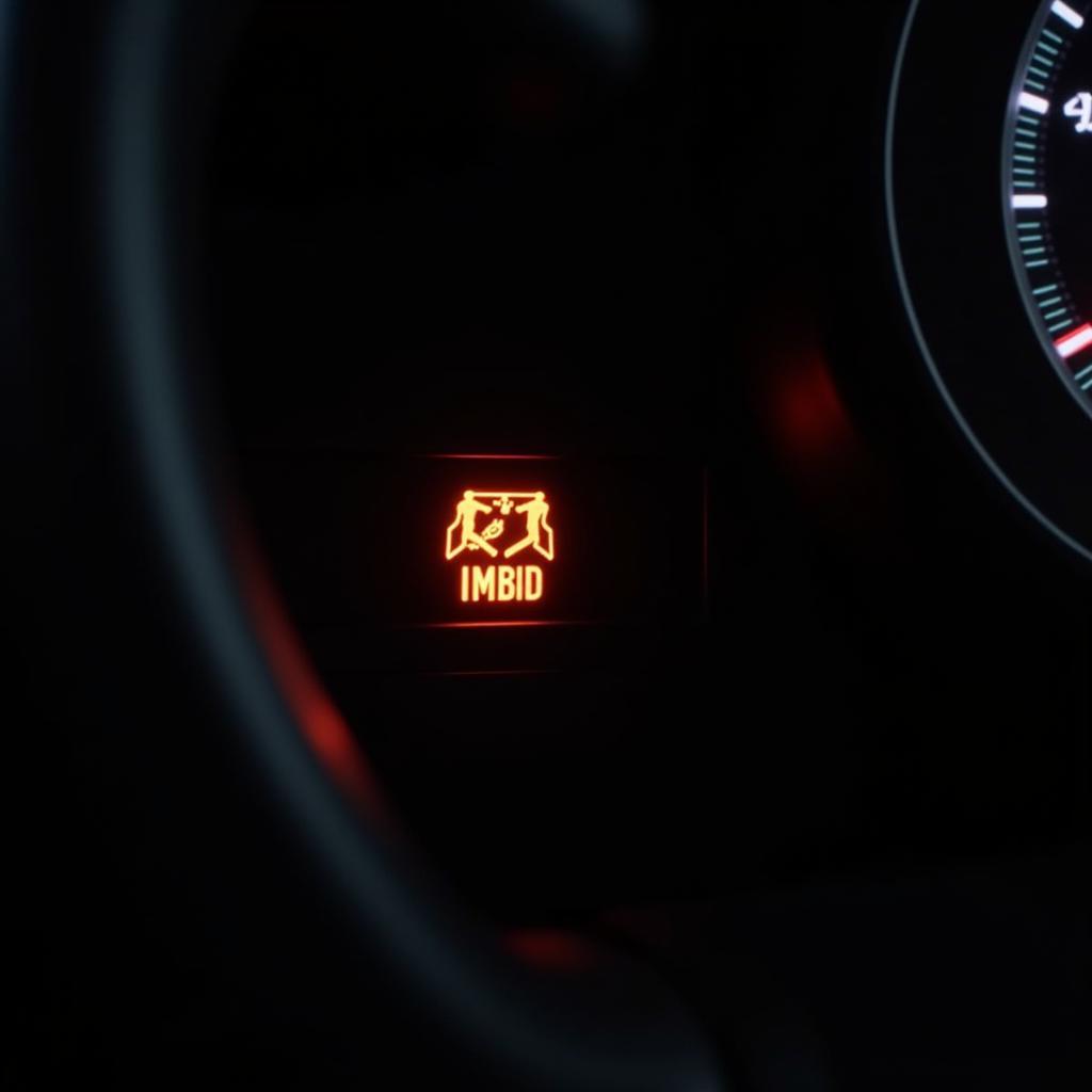 Dim Brake Warning Light on Car Dashboard