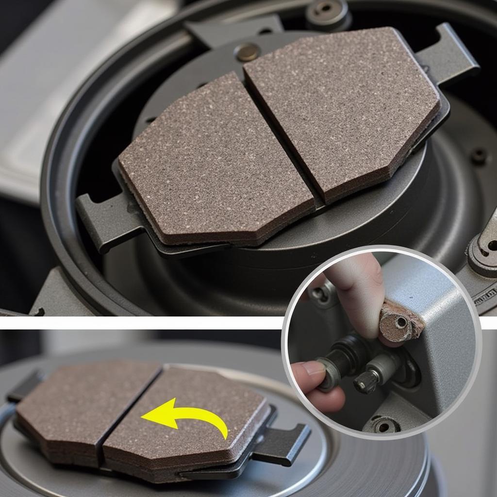 Worn brake pads on a BMW E70 causing parking brake warning light