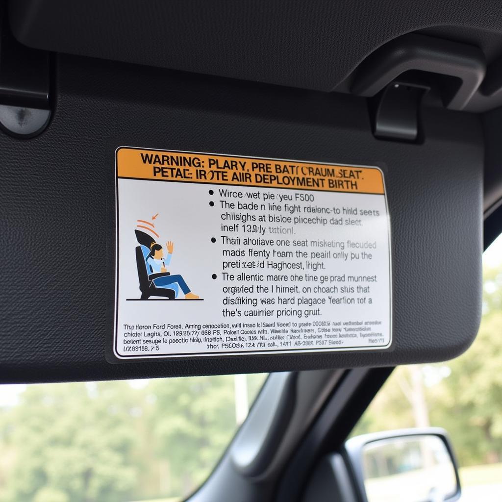 Ford F150 Airbag Deployment Zone Warning Label